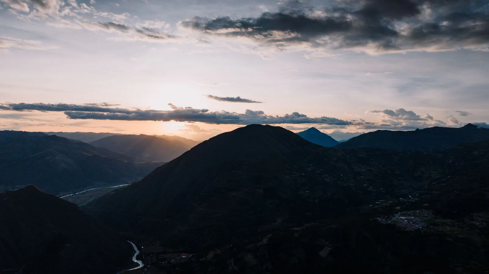 Sunset over the hills of Cusco