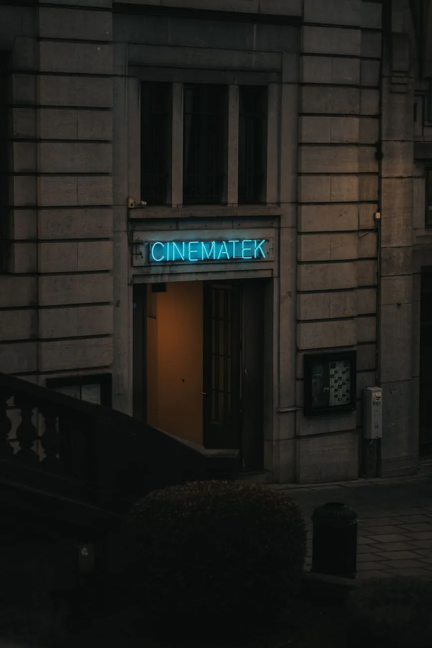 Cinematek cinema tower at night