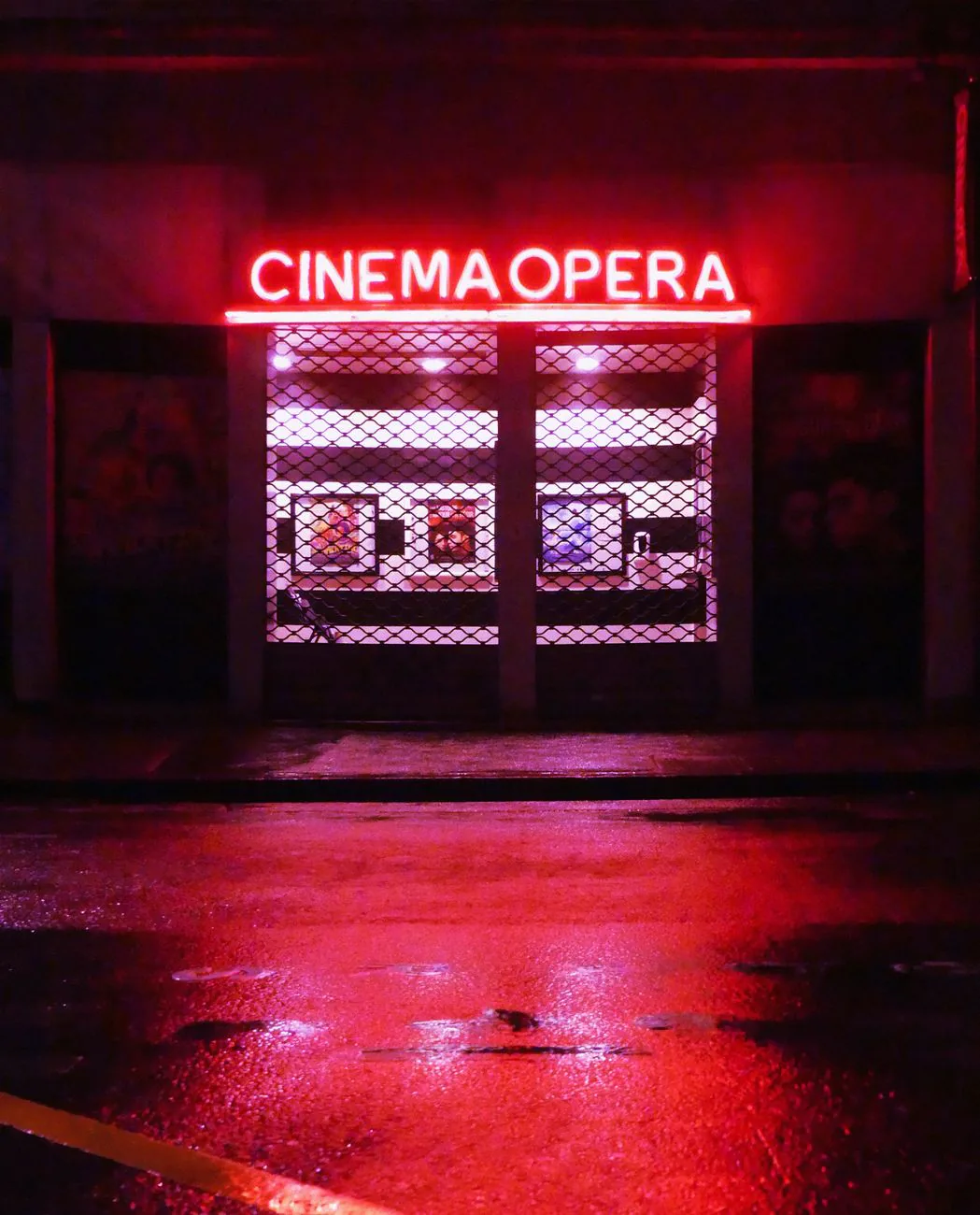 Neon cinema sign in Lyon