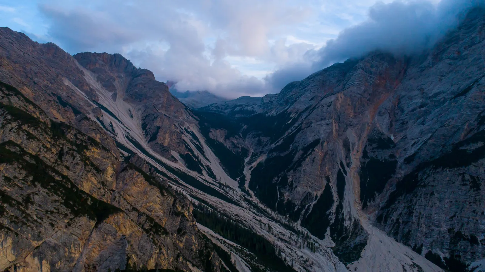 Rocky peaks at dusk