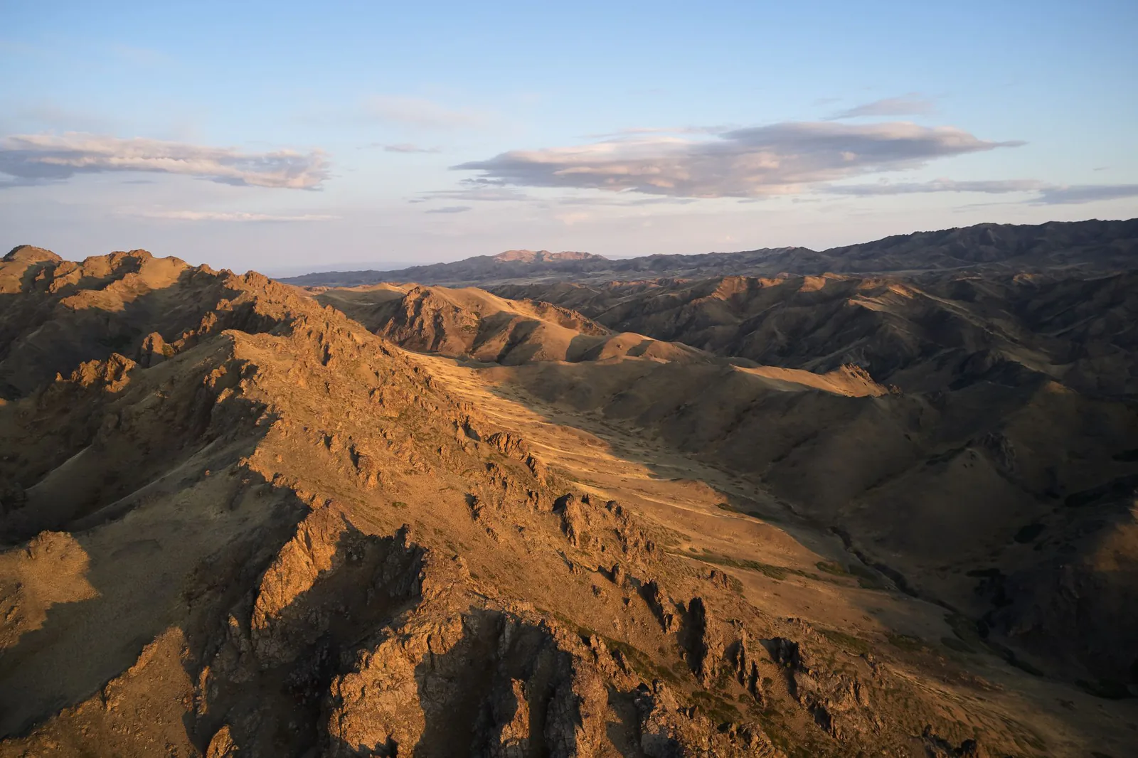 Mountains glowing at sundown